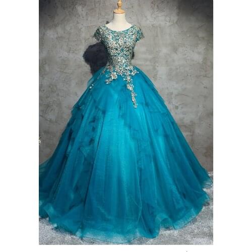 100%real peacock blue embroidery princess medieval dress Renaissance gown Victoria Gothic Lol/Marie Antoinette Belle Ball gown