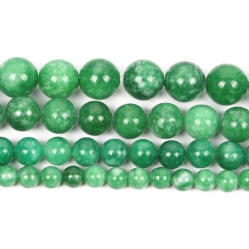 Natural Stone Beads Green Jasper Round Loose Beads For Jewelry Making Needlework DIY Bracelet Necklace Accessories Beads 4-12 MM