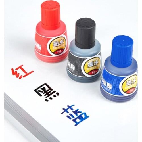 1 Bottle 50ml Refill Ink for Refilling Inks Whiteboard Marker Pen Black Red Blue 3 Colors School Office Supplies W3JD