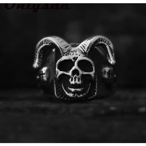 Ofertas Black Mens Cross Skull Ring 316L Stainless Steel Heavy Rings for Men Male Bijoux Punk Biker Jewelry Halloween Gift