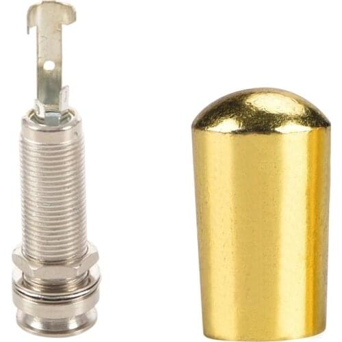 Cylinder Clip End Pin Mono Panel Output Jack Socket with 3Pcs Guitar Switch Tip, 3 Way Toggle Switch Knob Tip Cap