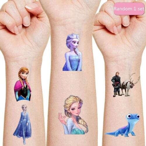 Disney Frozen Tattoo Sticker Childrens Birthday Party Decoration Anna Aisha Sticker Action Figure sticker Cartoon Kids Gift