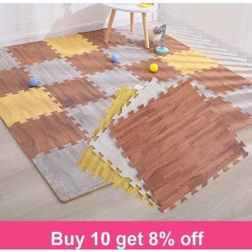 30*30cm EVA Wood Grain Floor Mats Floor Mat Splicing Patchwork Rugs Thicken Shock For Gym Kid Bedroom Playmats