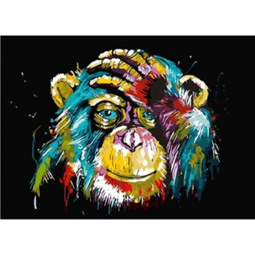 Monkey Painting By Numbers Animal Oil Painting Canvas Picture Canvas Painting Drawing Coloring Number Animal for Home decoration