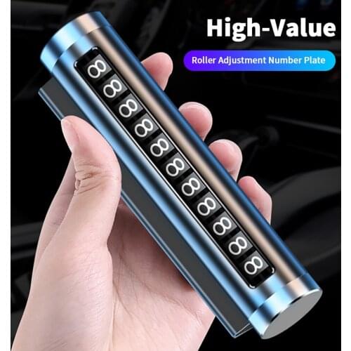 Car Temporary Parking Card Universal Car Rotate Phone Number Card Plate Aluminum Park Stop Sticker Car-styling Auto Accessories