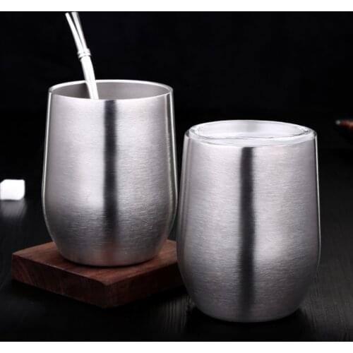 12 oz Double-insulated Stemless Mug Stainless Steel Coffee Cup Stainless Steel Tumbler Drink Cup Double Wall Insulate Mug D25