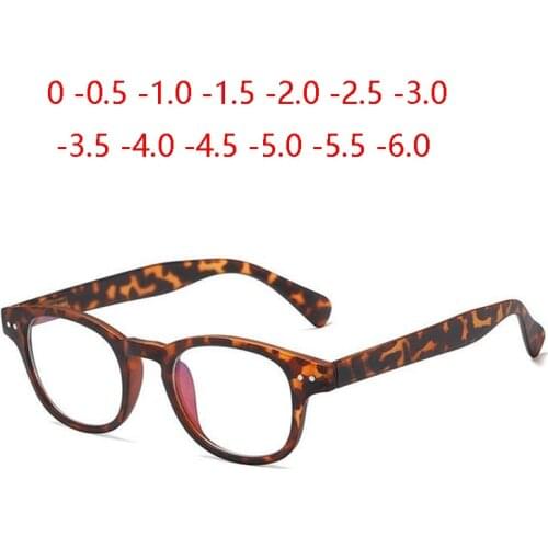 Leopard Frame Square Nearsighted Glasses Unisex 1.56 Aspherical Myopic Lens Prescription Eyeglasses Diopter 0 -0.5 -0.75 To -6.0