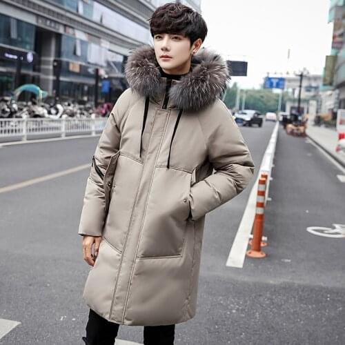 Man Coats Winter 2019 Parka Couple Down Jacket Big Fur Collar Korean Plus Size 3Xl Coat Women Jackets Casaco Masculino KK3159