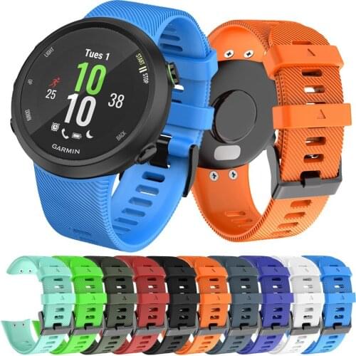 EiEuuk 20mm Soft Silicone Quick Fit Watch band Sport Wrist Strap Replacement for Garmin Forerunner 45 Smartwatch