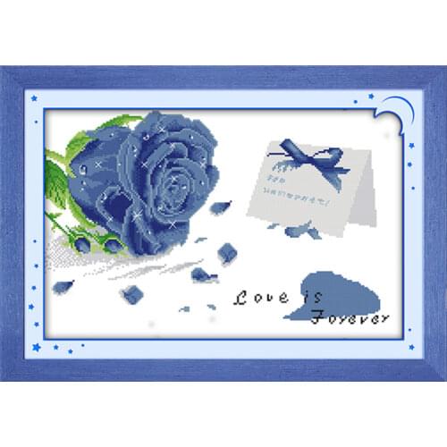 Accompanied love cross stitch kit flower 18ct 14ct 11ct count printed canvas stitching embroidery DIY handmade needlework