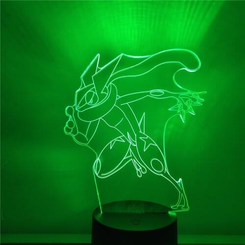 Pokemon Greninja 3D Lamp Anime Action Figure Game Figurine Pocket Monster Figma Model Toys Dolls Bedroom Decor Brinquedo Kid Toy