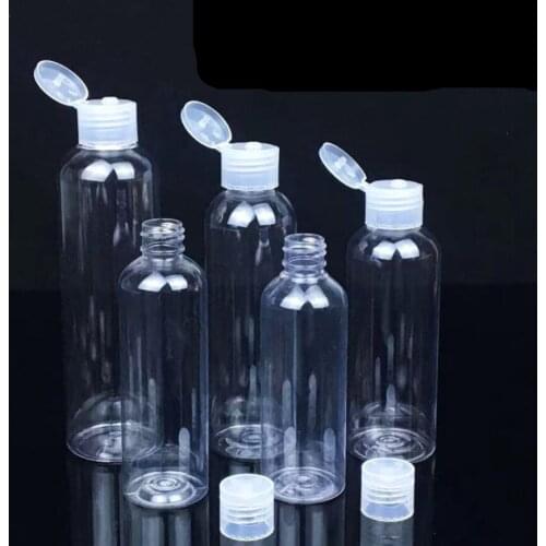 10ml 20ml 30ml 50ml 60ml 100ML Empty Transparent Plastic Bottle Flip Cap Water Bottle Travel Cosmetic Lotion Packaging Container
