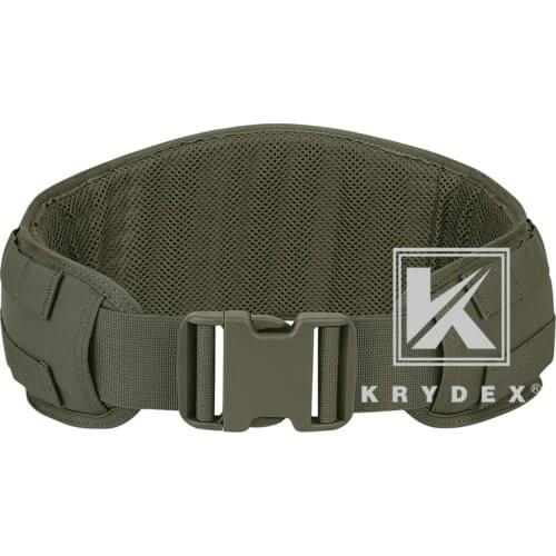 KRYDEX Tactical Padded MOLLE System Waist Belt Airsoft Military Combat Multi Function Quick Release Buckle Belt RANGER GREEN