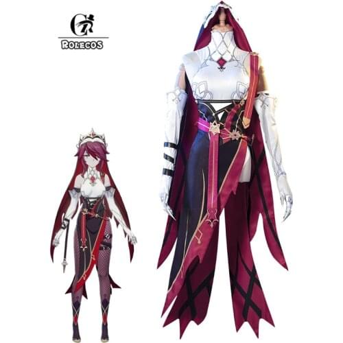 ROLECOS Genshin Impact Rosaria Cosplay Costume Rosaria Cosplay Costume Women Sexy Costume Dress Halloween Scarf Outfit Full Set
