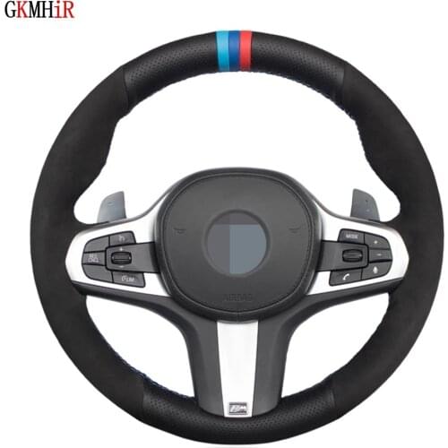 DIY Non-slip Black Suede Leather Car Steering Wheel Cover For BMW M Sport G30 G31 G32 G20 G21 G14 G15 G16 X3 G01 X4 G02 X5 G05