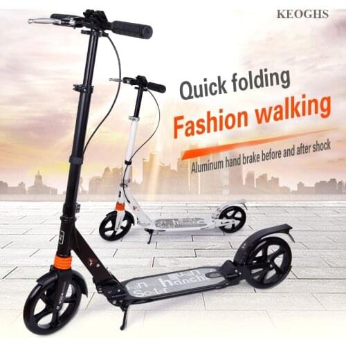 Adult children kick scooter foldable PU 2wheels bodybuilding all aluminum shock absorption urban campus transportation