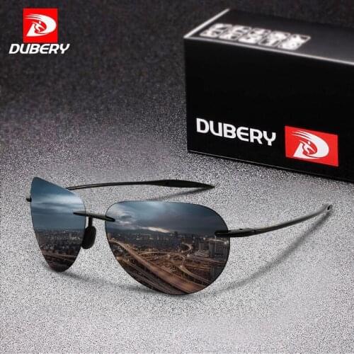 DUBERY Rimless Pilot Sunglasses for Men Women Fashion Frameless Sun Glasses for Men Ultralight UV400 Eyewear Unisex Mirror Lens