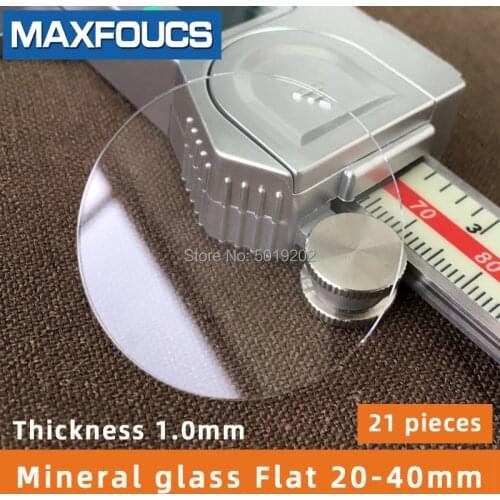 Table glass mineral glass Flat thickness 1.0 mm diameter 20 mm to 40mm 21pieces in total