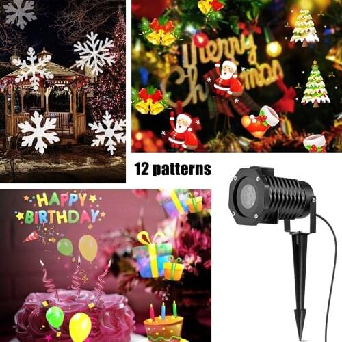LED light stage Christmas old man 12 film slides colorful projector outdoor waterproof ip65 flashlight home party holiday lamps