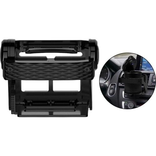 Universal Car Air Vent Outlet Mount Cup Holder Retractable Folding Drink Stand Mount Organizer for Car RV Van Truck Black
