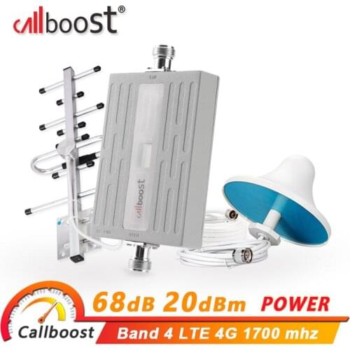 Callboost 4g signal booster lte signal network amplifier 4g AWS 1700 cellular repeater mobile signal booster band 4 antenna kit