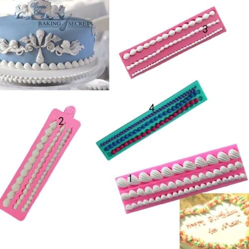 Pearl Necklace Shaped Silicone Mold Cake Decoration Fondant Cake 3D Food Grade Silicone Mould