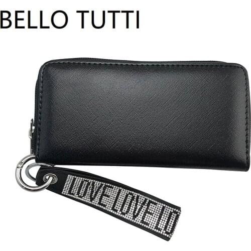 BELLO TUTTI Women Key Wallet 2021 Original New Card&ID Holder Money Clip Fashion Zipper Coin Purse PVC Clutch Phone Bag Handbags