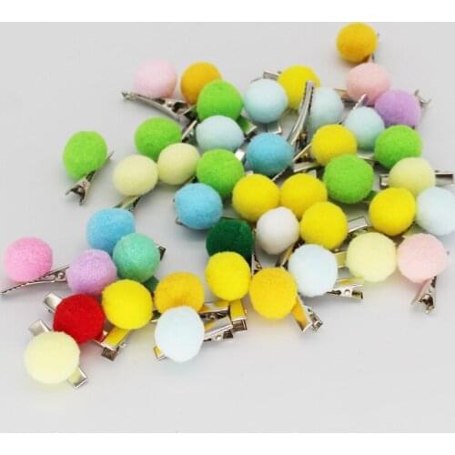 10PCS New Candy-colored Plush dog cat ball hairpin, Pet puppy Headwear, Multicolor hair accessories