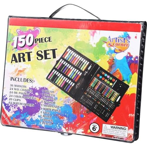 150Pcs Kids Stationery Gift Drawing Painting Tool Set School Educational Supplies Deluxe Art Set for Children Boy Girl JR Deals