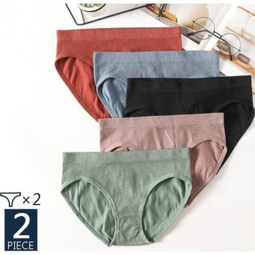 2PCS/Set Women Panties Bodyshaper Briefs Seamless Underwear Sexy Female Underpants Sexy Lingerie Ladies Comfort Cotton Panty M-L