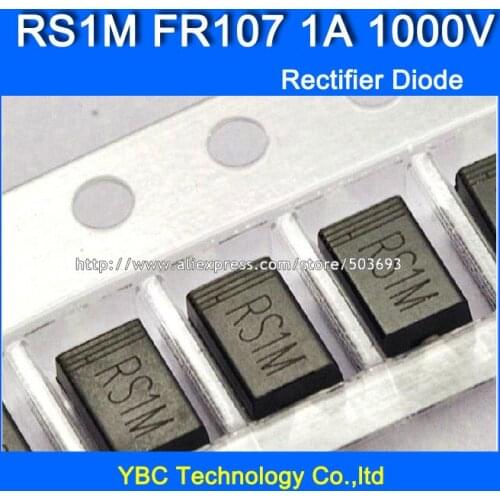 200pcs/lot RS1M FR107 1A/1000V SMD Fast Recovery Rectifier Diode