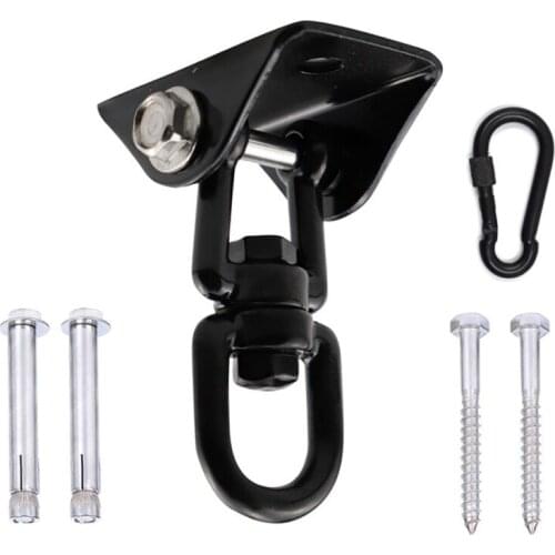 304 Stainless Steel Swing Hook Fixed Plate Hanging Chair Hammock Accessories 360 Rotating Black With Style Four