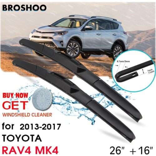 Car Wiper Blade Front Window Windscreen Windshield Wipers J hook Blades Accessories For TOYOTA RAV4 MK4 26"+16" 2013-2017