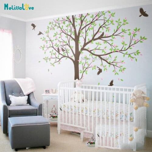 Large Nursery Tree Wall Decal Home Kids Room Decoration Living Room Vinyl Sticker Custom Colors Murals BB076