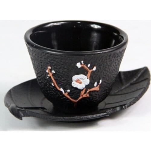 Tea Cup With Pad Set Japanese Cast Iron Tea Cup Pads Drinkware 70ml Handmade Kung Fu Coffee Tools Top-grade