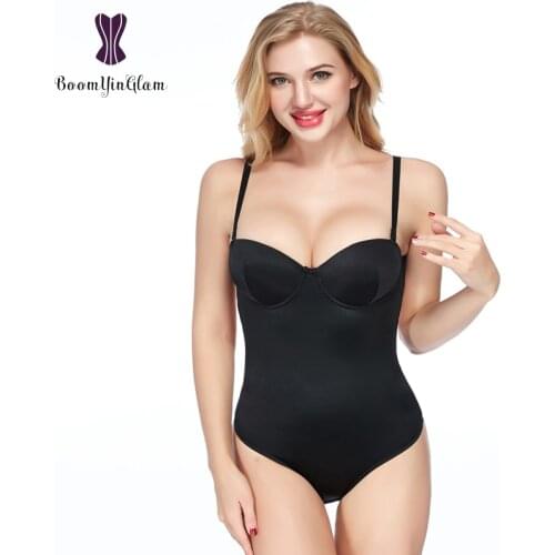 Black Swimsuit With Bra Lycra Body Shapewear Sexy Womens Bodysuit With Adjustable Straps 652
