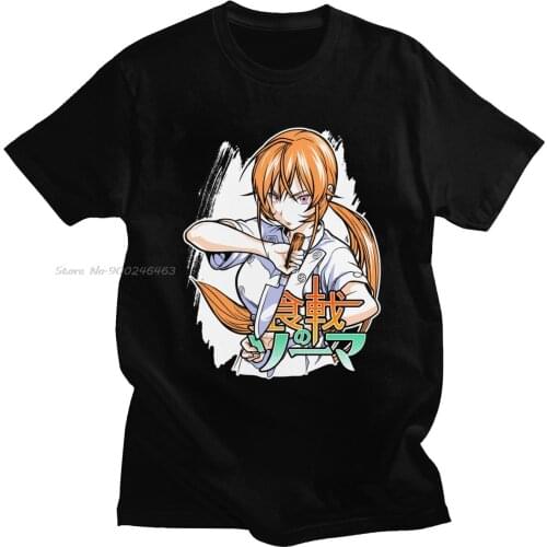 Kawaii Anime Food Wars T Shirts Men Short Sleeved Shokugeki No Soma Manga Erina Nakiri T-shirt Soft Cotton Graphic Tee Tops Gift
