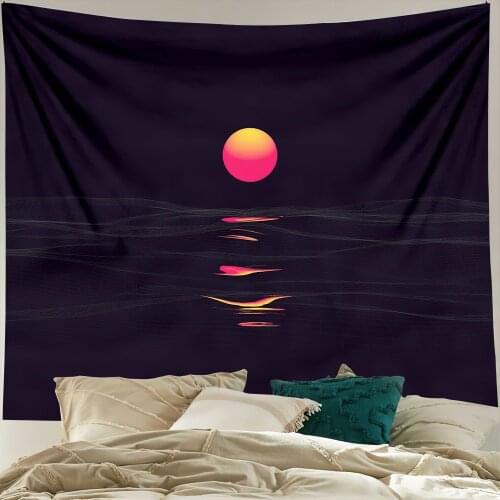 Healing Sunrise Pattern Tapestry Boho Room Decor Hanging Cloth Home Decoration Wall Hanging Hippie Tapestries Background