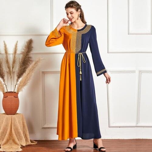 Eid Mubarak Muslim Prayer Abaya Dress Women Lace-up Dubai Turkey Moroccan Kaftan Party Vestido Clothing Musulman Ensembles Ropa