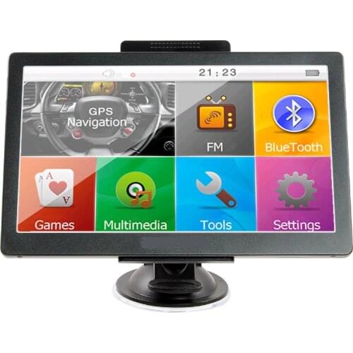 KMDRIVE 7 inch Car GPS Navigation Sat Nav 256 RAM/8GB Memory Bluetooth AV-IN Bundle Free New Maps