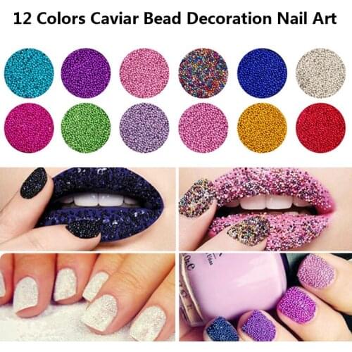 Wheel Tiny Circle Bead Mini Nail UV Gel Decoration Silver Gold 3D Nail Art Caviar Tip