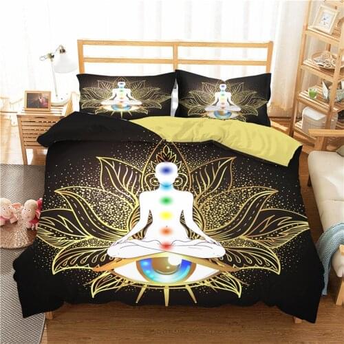 A Bedding Set 3D Printed Duvet Cover Bed Set Yoga Buddha Home Textiles for Adults Bedclothes with Pillowcase #YJ12