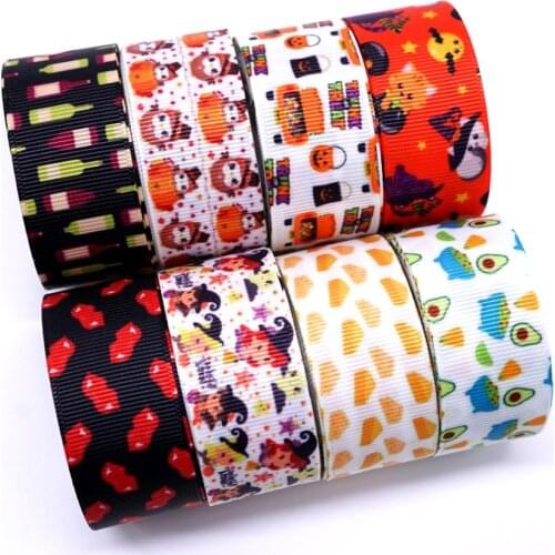 Free shipping 50 yard per size halloween ribbon printed grosgrain ribbon 31363