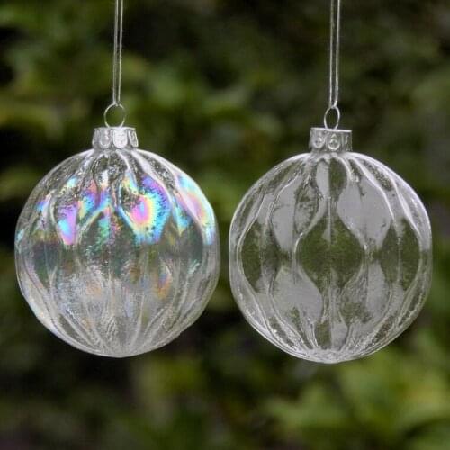 Colorful transparent bumpy Christmas glass balls