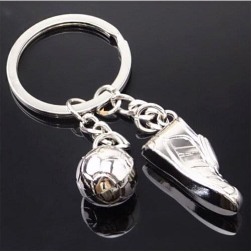 Creative 2018 Football Game Soccer Shoes 3D Key Chains Metal Ring Pendant Gifts 28GD