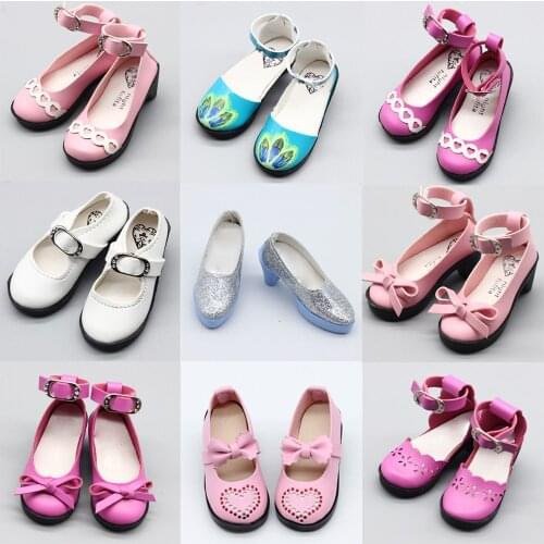 1pair 7.8cm 1/3 Dolls PU Leather Shoes for 16inch 60cm BJD SD dolls fashion shoes free shipping