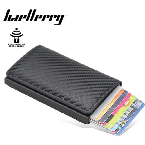 New Carbon Fiber RFID Blocking Mens Credit Card Holder Leather Bank Card Wallet Case Cardholder Protection Purse For Women