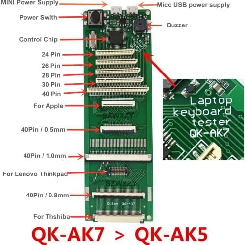 New Original QK-AK7 QK-AK5 Laptop Keyboard Tester Testing Device Machine Tool USB Interface With Cable Good Condition