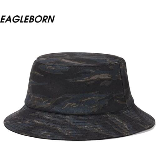 New Camouflage Pattern Military 58cm Bucket Hat Street Cotton Japan Spring Summer Autumn Models Men Women Casual Sun Bucket Hat