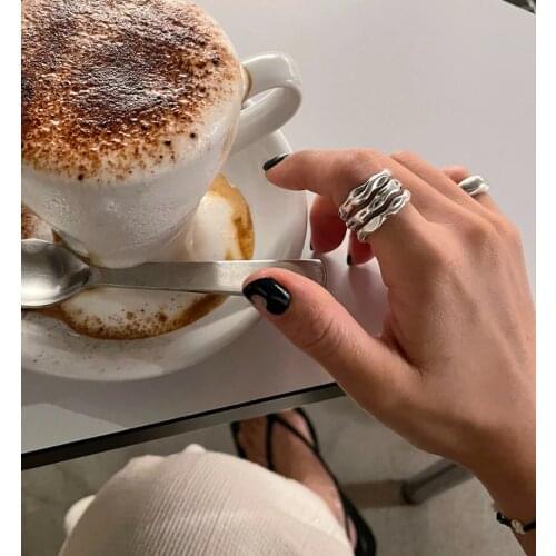 Retro Authentic 925 Sterling Silver Fine Jewelry Multi Rows multilayer Long Ring Hip Hop C-J1622